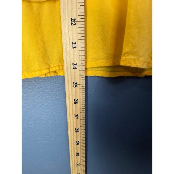 Sanctuary T-Shirt Women's Size 2x 100% Linen Top Yellow V-Neck Elevated Basic - Picture 7 of 7